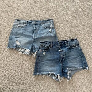 Lot Of 2 Women’s Gap Denim Shorts Cheeky Short High Rise Size 30 10 R Distressed